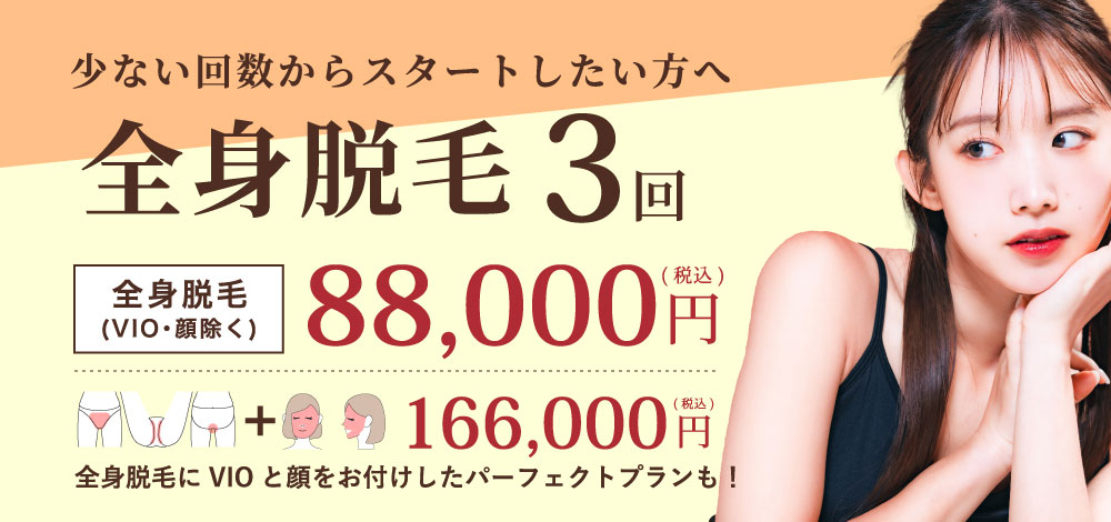 全身脱毛3回プラン