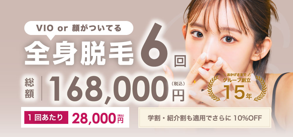 全身脱毛6回（VIOor顔込み）プラン